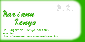 mariann kenyo business card